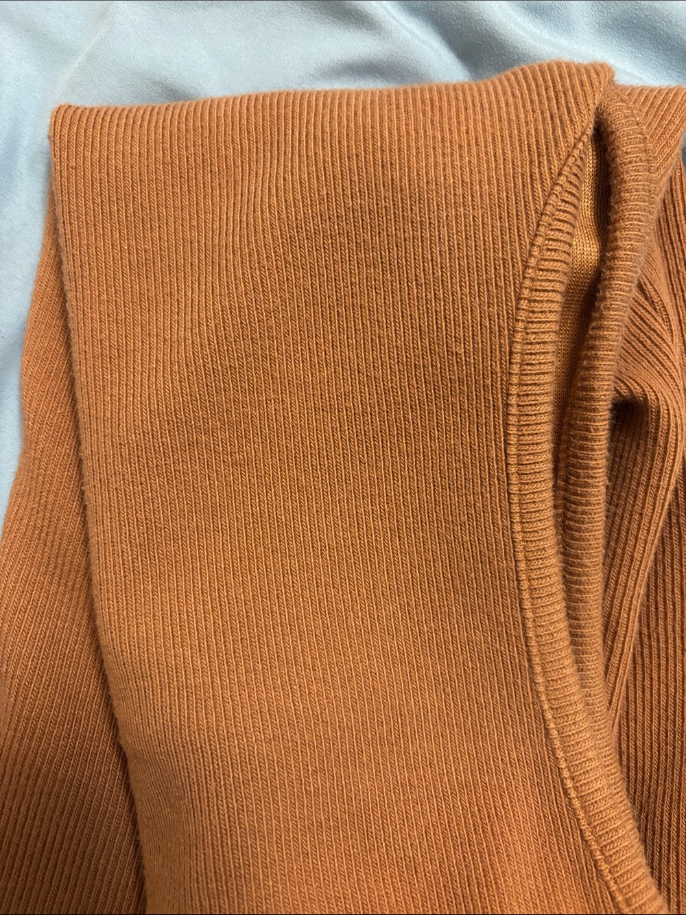 Mock Neck Ribbed Tank Top in Rust - Picture 2 of 2